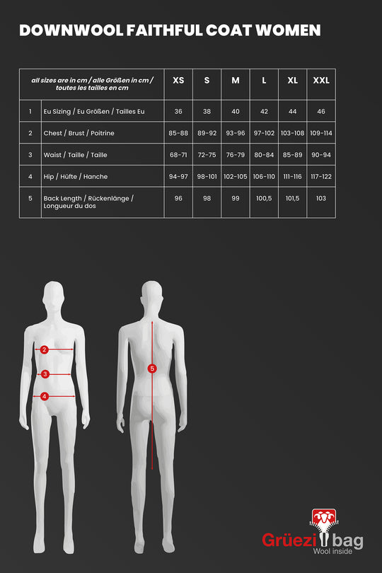 Größentabellee Faithful  Coat