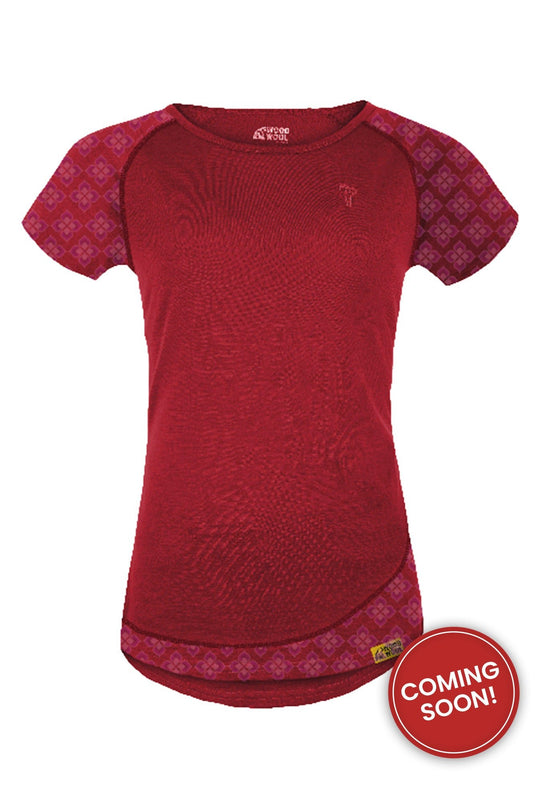 WoodWool T-Shirt Lady Tilly Allover | Fired Red Brick