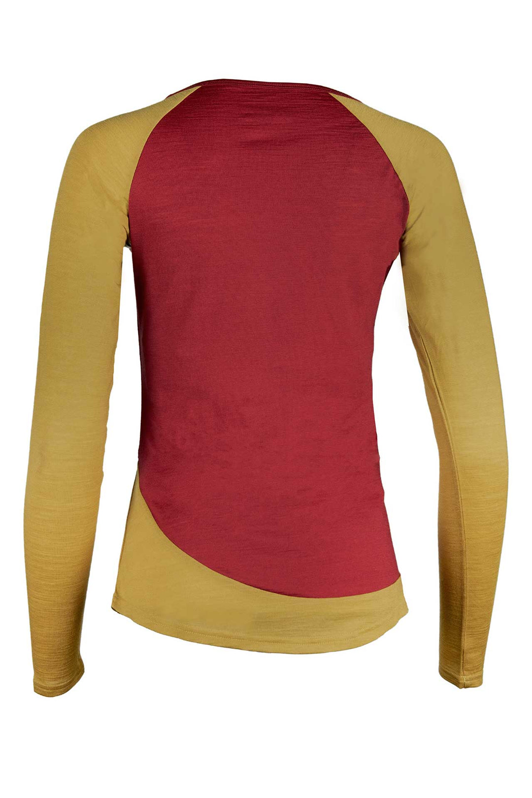 Woodwool Longsleeve t-shirt lady Phillippa Rot / Gelb Rücken